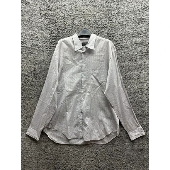 Giorgio Armani A Milano Borgonuovo 21 Button-Up Long Sleeve Shirt Mens Size 44 - Picture 1 of 11